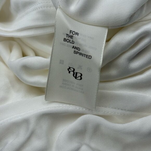 🆕 RAT & BOA 🧿 NWOT Winona White Slinky Cowl Neck Jersey Gown, Sz L - Picture 13 of 16